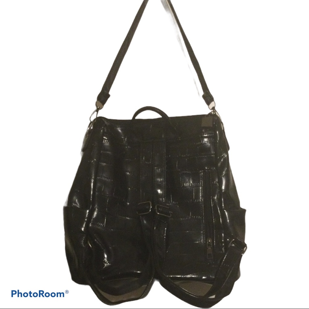 SHEIN  Faux Leather Textured Bag backpack